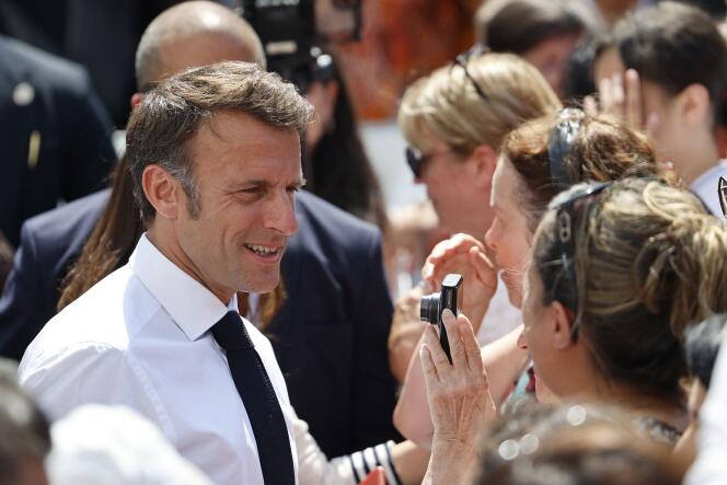 Emmanuel Macron, 26 de junio durante su viaje a Marsella.