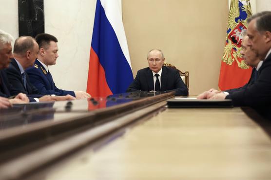 El presidente ruso, Vladimir Putin, durante una reunión en el Kremlin, el 26 de junio de 2023.