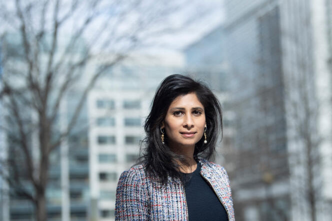 Gita Gopinath, Deputy Managing Director of the IMF, January 25, 2022. The economist spoke at the annual seminar of the European Central Bank (ECB), Monday June 26.