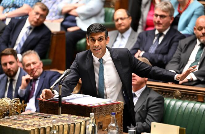 Rishi Sunak, British Prime Minister, in the House of Commons, in London, on June 28, 2023.
