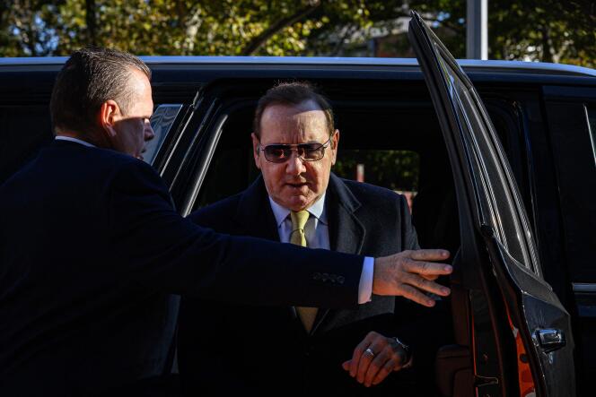 Kevin Spacey arrives at the United States District Court for the Southern District of New York on October 20, 2022.