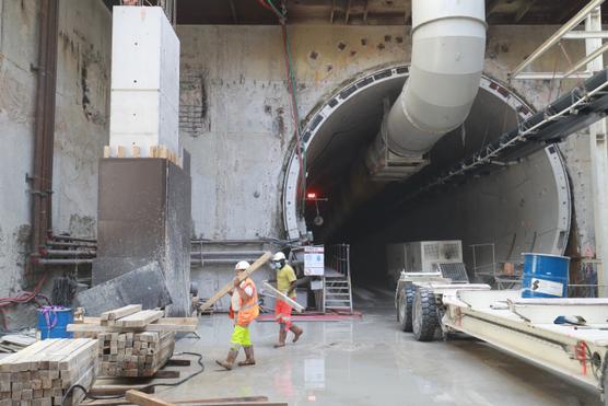 En la línea 15 sur del proyecto de transporte Grand Paris Express, en Cachan (Val-de-Marne), al sur de París, el 23 de julio de 2020.
