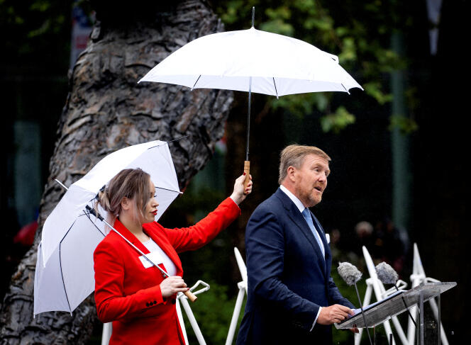 King Willem-Alexander at the national slavery commemoration day in Amsterdam on July 1