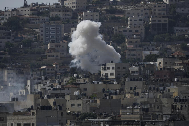Lors d’un raid militaire israélien à Jénine, en Cisjordanie occupée, le lundi 3 juillet 2023.