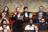 Mathilde Panot, présidente du groupe La France insoumise à l’Assemblée nationale, au Palais-Bourbon, à Paris, le 4 juillet 2023.