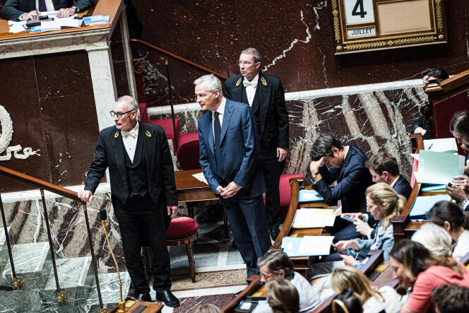 Le ministre de l’Économie et des Finances, Bruno Le Maire, lors de la séance des Questions au gouvernement, a l’Assemblée nationale, le 4 juillet 2023. 