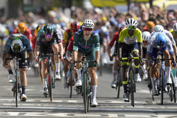 Jasper Philipsen a remporté la 7e étape du Tour de France à Bordeaux, le 7 juillet 2023.