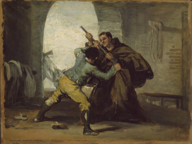 Tableau « Le frère Pedro arrache le pistolet à El Maragato », 1806, par Francisco José de Goya y Lucientes (1746-1828), The Art Institute of Chicago, Mr. and Mrs. Martin A. Ryerson Collection.