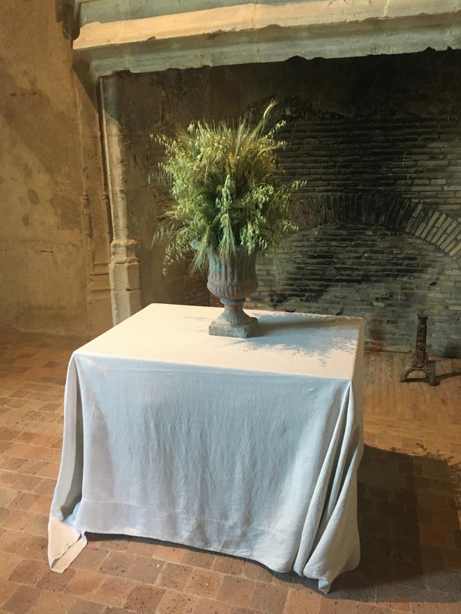 Vista de una de las salas de la exposición “Stone Flowers” ​​en el castillo de Châteaudun.