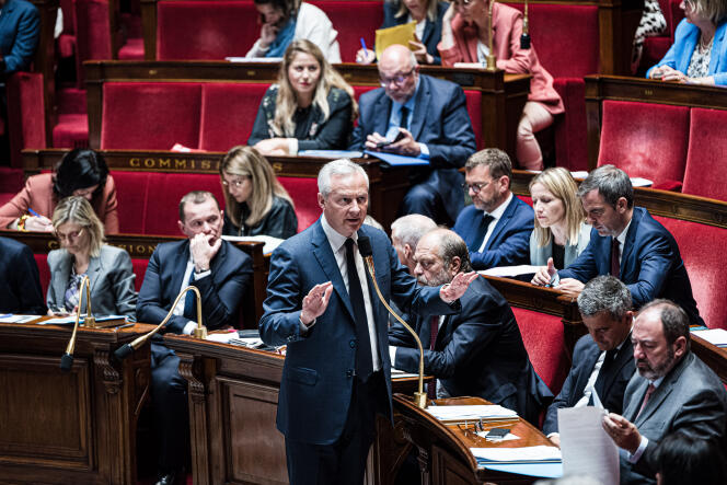 Bruno Le Maire, ministre de l’économie et des finances, lors d’une séance de questions au gouvernement, à l’Assemblée nationale, le 4 juillet 2023.