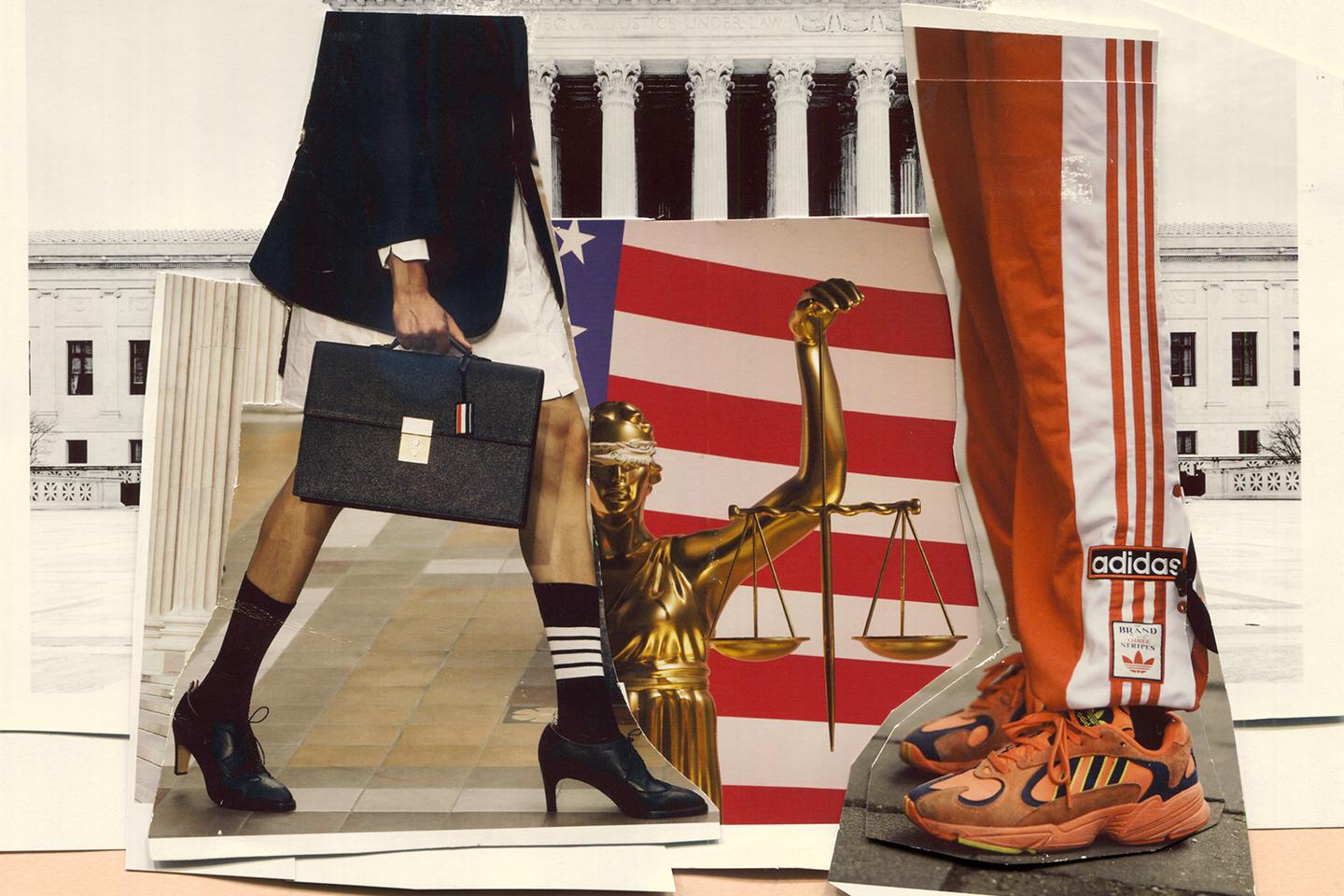 Entre Adidas y Thom Browne, un juicio de bandas rivales