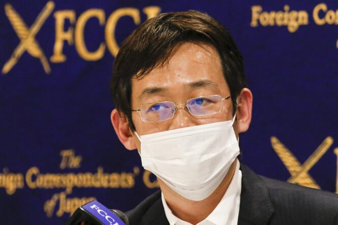 Ken Akamatsu at a press conference at the Foreign Correspondents' Club of Japan in Tokyo on Dec. 14, 2020.