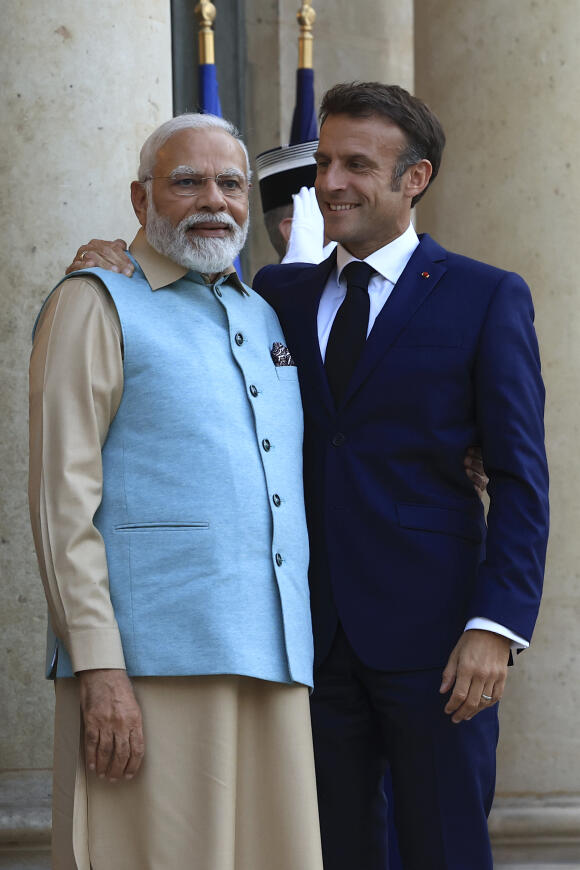 Emmanuel Macron et Narendra Modi, le 13 juillet à l’Elysée.
