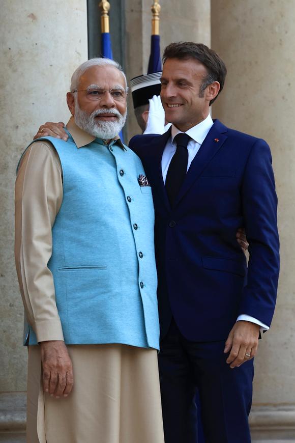 Emmanuel Macron et Narendra Modi, le 13 juillet à l’Elysée.