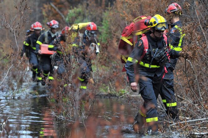 Quebec and French firefighters in the Abidbie-Témiscamingue area in Quebec on July 8, 2023. 