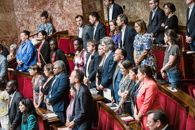 Des députés de La France insoumise, lors d’une séance de questions au gouvernement, le 20 juin.