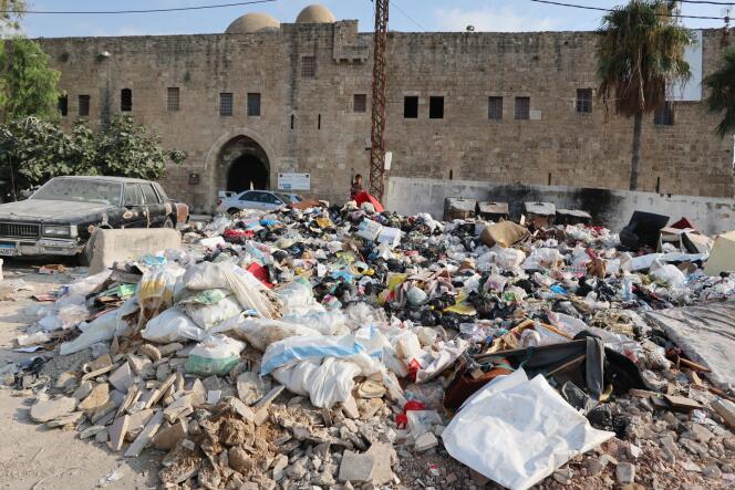 Un tas d’ordures à Saïda (Liban), le 3 septembre 2021.
