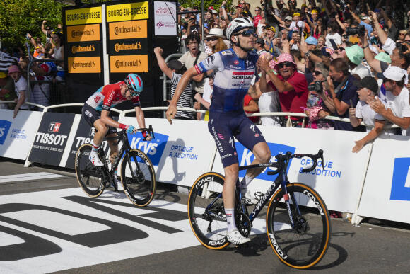Kasper Asgreen a remporté la 18e étape du Tour de France à Bourg-en-Bresse, le 20 juillet 2023.