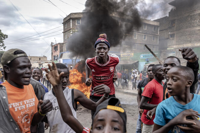Des partisans de l’opposition kényane manifestent à Nairobi, le 19 juillet 2023.