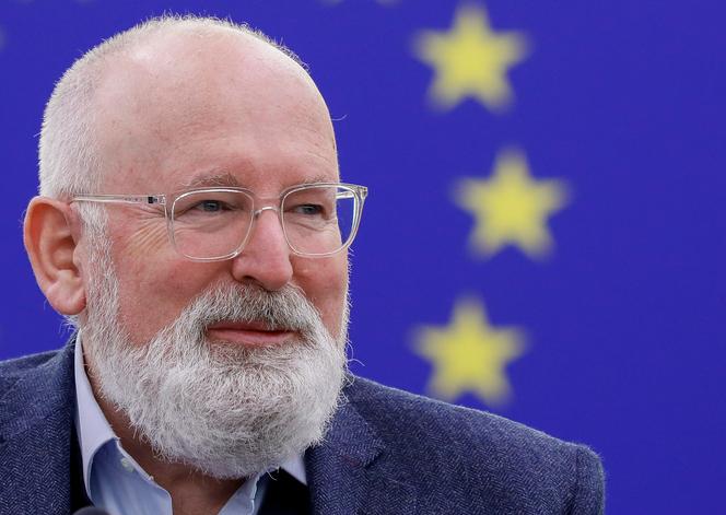 Frans Timmermans delivers a speech on the outcome of the COP26 in Glasgow, at the European Parliament in Strasbourg, France on November 24, 2021.