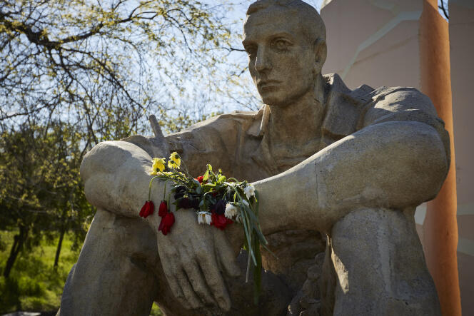 Le monument commémorant les soldats de l’armée soviétique qui ont combattu en Afghanistan, à Odessa, le 10 mai 2021.