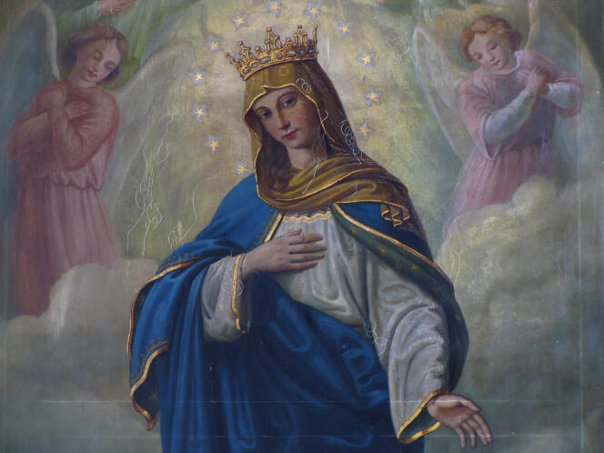 Tableau représentant la Vierge Marie (huile sur toile, 1927) dans l’église Saint-Kilian de Dingsheim (Bas-Rhin).