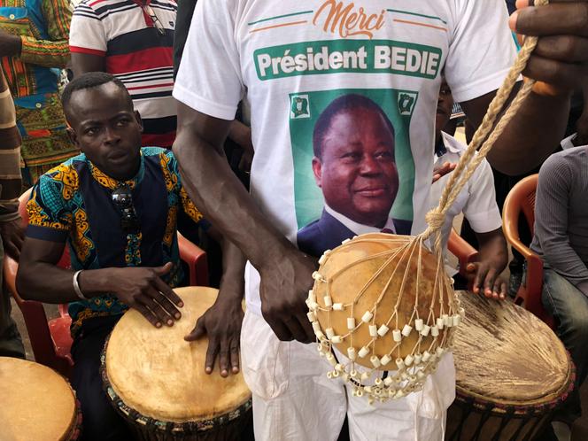 Supporters of PDCI (Democratic party of the Ivory Coast) celebrate during their meeting, in Daoukro, Ivory Coast, September 24, 2018.