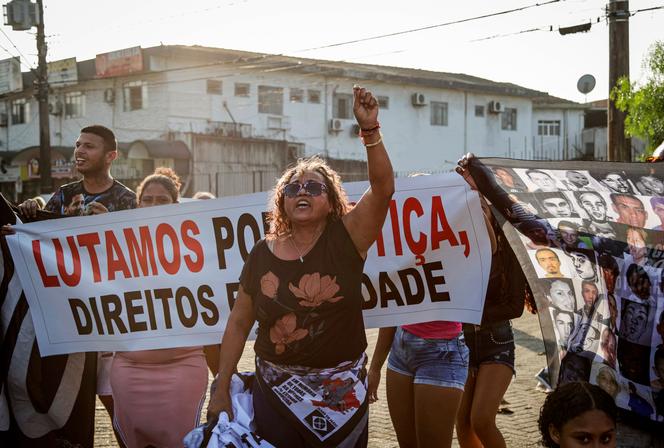 Protest against a police operation that left more than a dozen people dead in Guaruja, Sao Paulo state, Brazil, August 2, 2023.