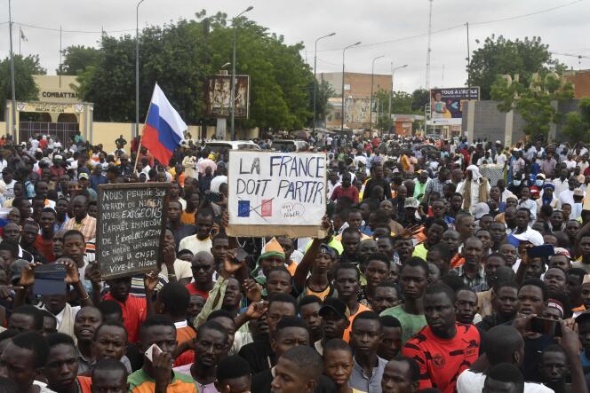 Manifestación en Niamey, 3 de agosto de 2023.