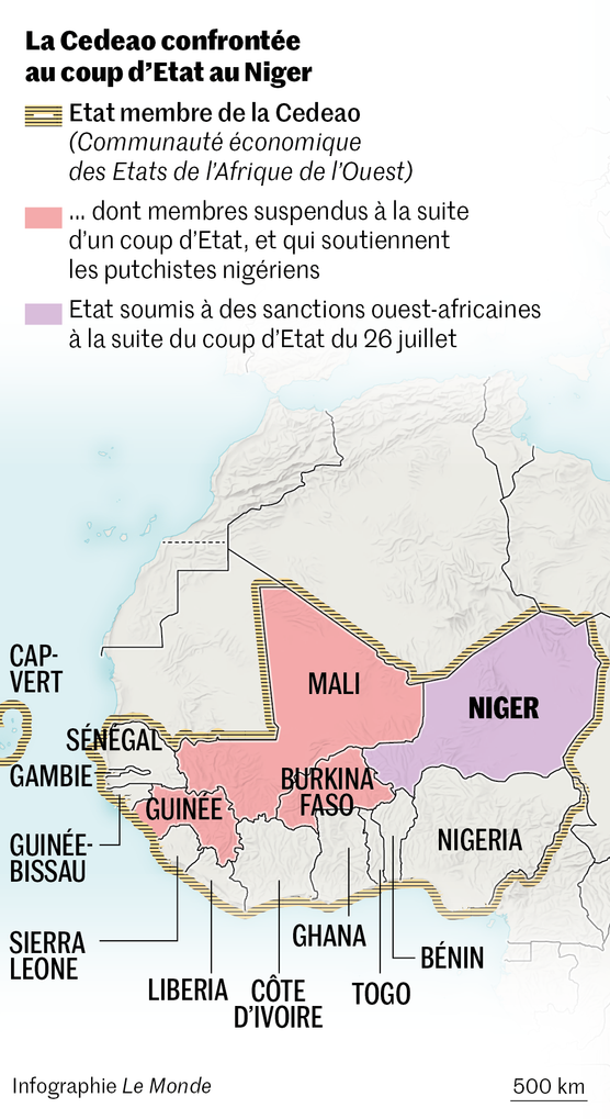 La Cedeao confrontée au coup d’Etat au Niger.