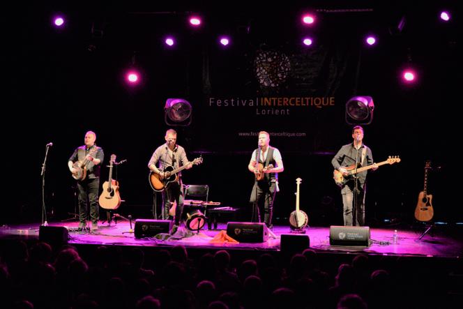 Irish band The Kilkennys, on stage at the Palais des Congrès in Lorient, in northwestern France, on August 5, 2023.