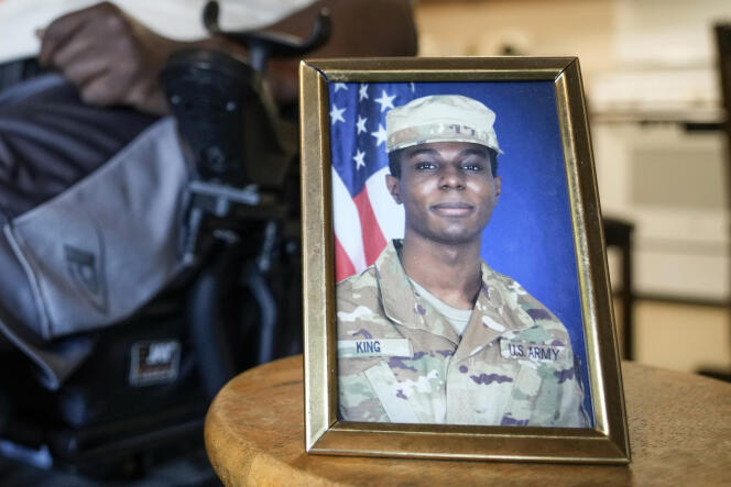 A photo portrait of U.S. Army veteran Travis King on July 19, 2023 in Wisconsin, U.S.