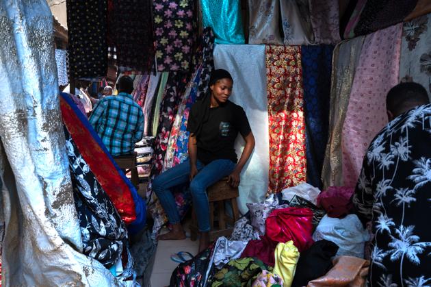At the textile market in Lagos, August 15, 2023.