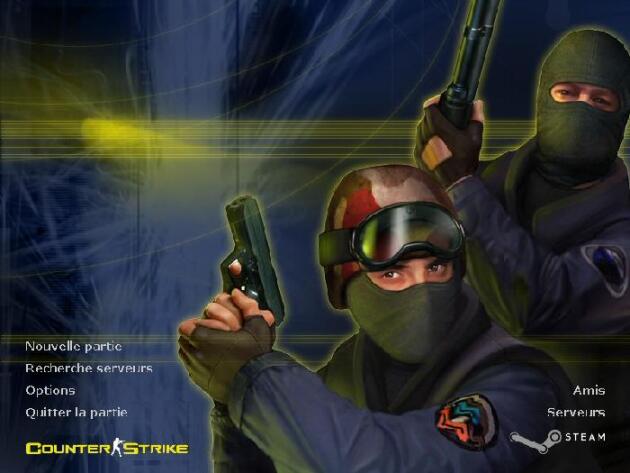 L’écran d’accueil de « Half-Life : Counter-Strike ».