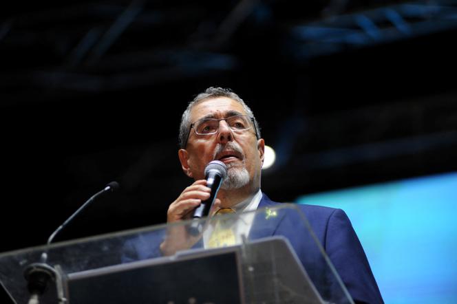 Guatemalan presidential candidate Bernardo Arevalo at a rally on August 16, 2023 in Guatemala City.
