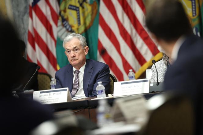 Federal Reserve Chairman Jerome Powell attends a meeting of the Financial Stability Oversight Council, Washington D.C., July 28, 2023