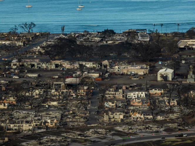 The aftermath of the fire that ravaged the town of Lahaina, on the Hawaiian island of Maui. August 17, 2023.