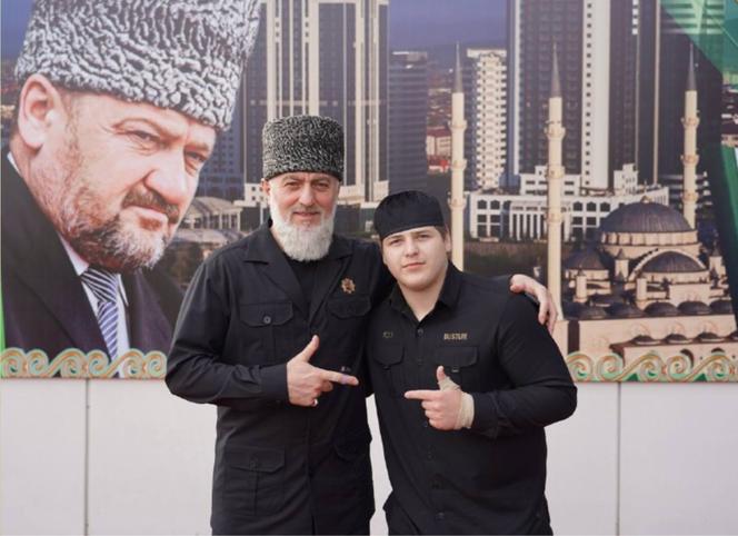 Photo published on August 17, 2023 on Adam Delimkhanov's Telegram account, showing him with his nephew Adam Kadyrov, accompanied by a message of support for him.