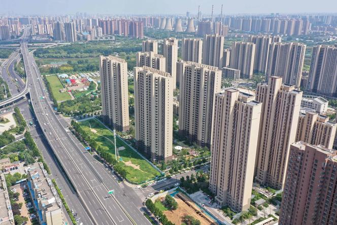 Buildings belonging to Chinese developer Country Garden in Zhengzhou, in China's central Henan province, on August 14, 2023.