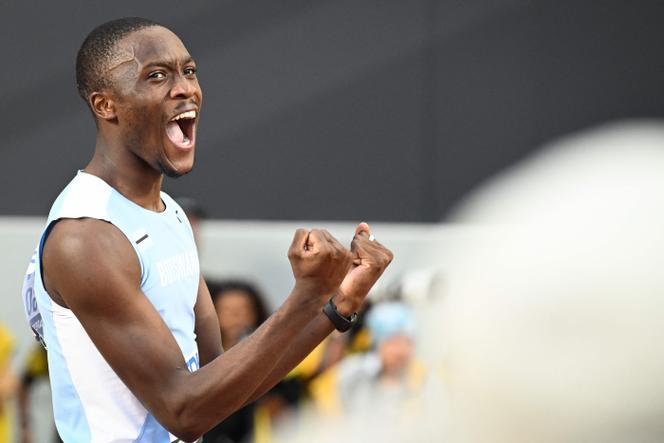 Letsile Tebogo, silver medalist in the 100m, at the World Athletics Championships in Budapest, August 20, 2023.  