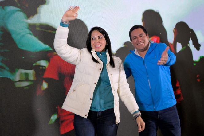 Citizen Revolution Movement candidate Luisa Gonzalez celebrates her victory in the first round of Ecuador's presidential election in Quito, August 20, 2023.