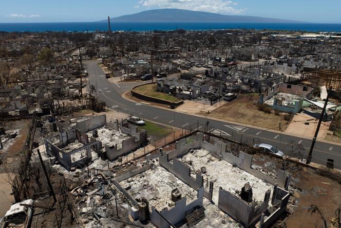 The town of Lahaina, Hawaii, Tuesday, August 22, 2023.