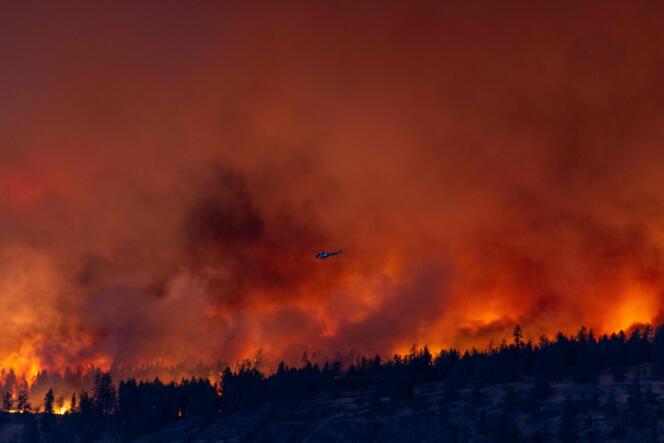 McDougal Creek Fire west of Kelowna, British Columbia (Canada) on August 17, 2023.