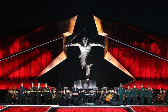 Vladimir Putin at a ceremony marking the 80th anniversary of the Kursk Victory, a major battle on the Eastern Front of World War II, in Kursk, Russia, August 23, 2023.