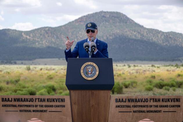 El presidente estadounidense Joe Biden en el Parque Nacional del Gran Cañón en Arizona (EE.UU.) el 8 de agosto de 2023.