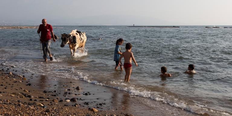 DALIA KHAMISSY FOR « LE MONDE » The beach in the village of Sheikh Zennad, Akkar, Lebanon, August 22, 2023.