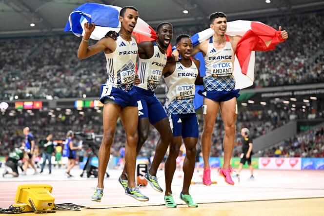 El equipo francés de 4 x 400 metros es subcampeón del mundo. 