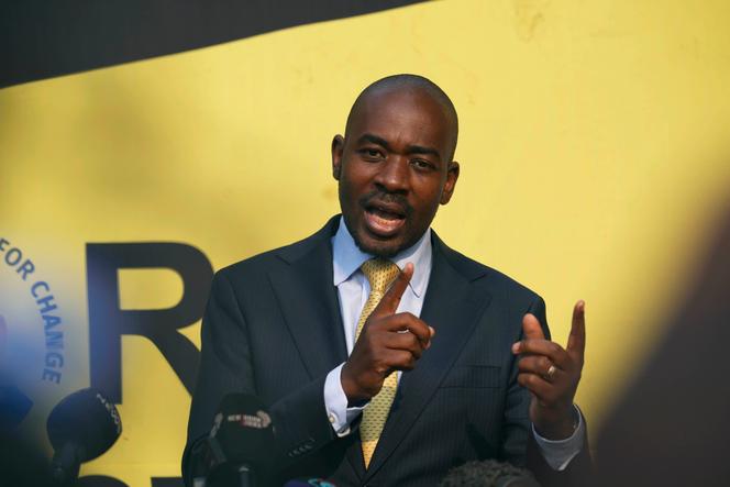 Zimbabwe's main opposition leader Nelson Chamisa addresses a press conference in Harare, Sunday, August 27, 2023.