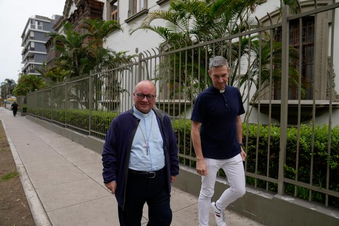 Vatican investigators, Archbishop Charles Scicluna and Monsignor Jordi Bertomeu, Lima, July 25, 2023.