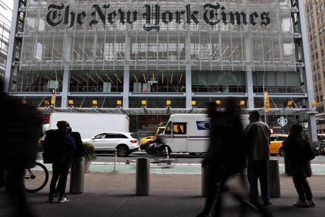 The New York Times headquarters is seen on December 08, 2022 in New York City.